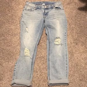 Maurices size 3/4 “boyfriend” style cropped jeans